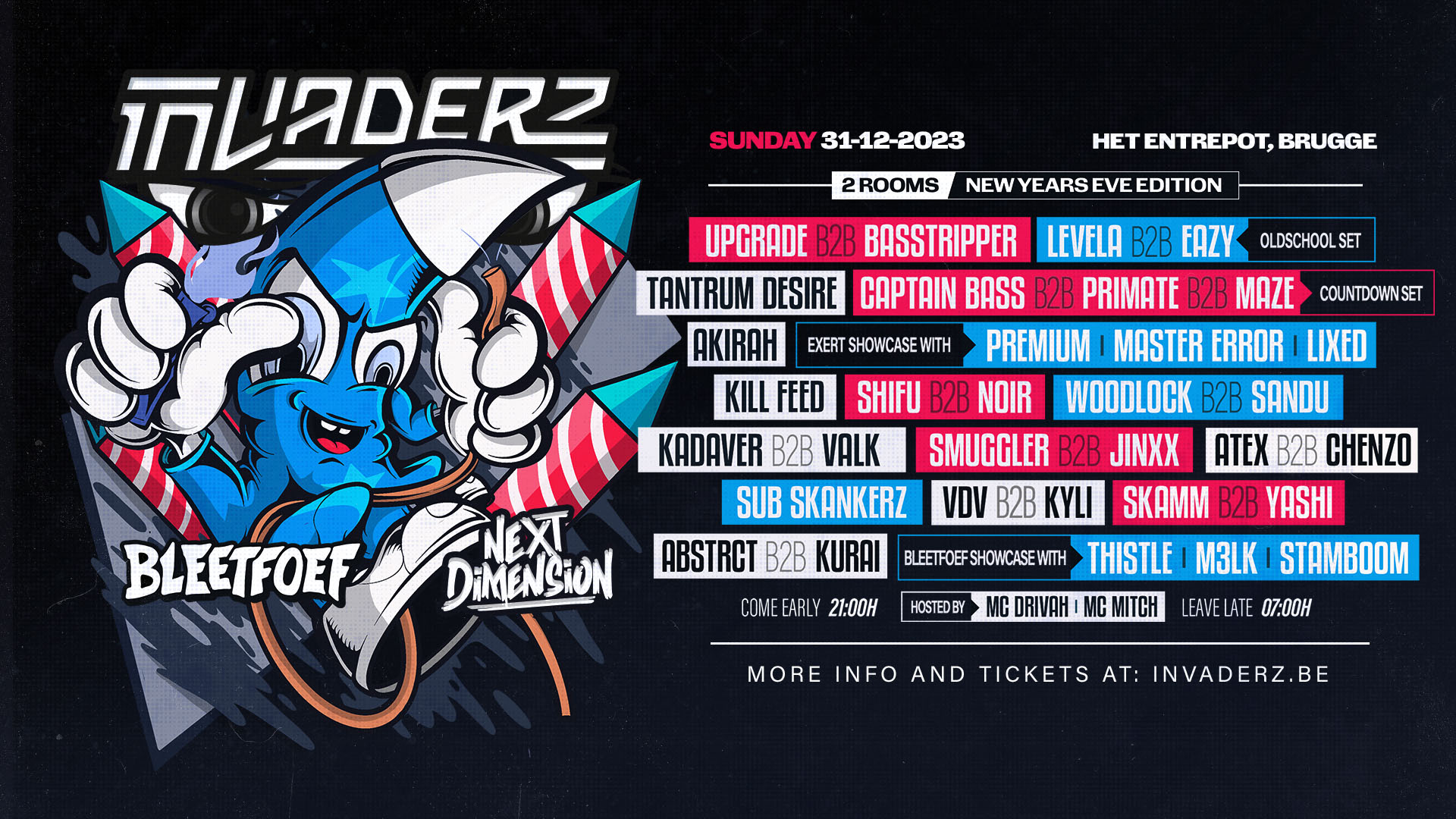 invaderz NYE 2023 banner